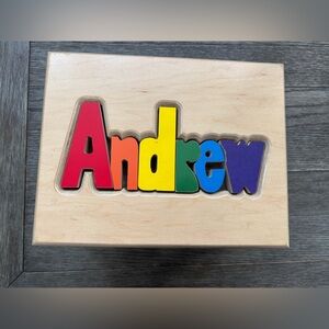 Colorful Wooden Name Puzzle stool